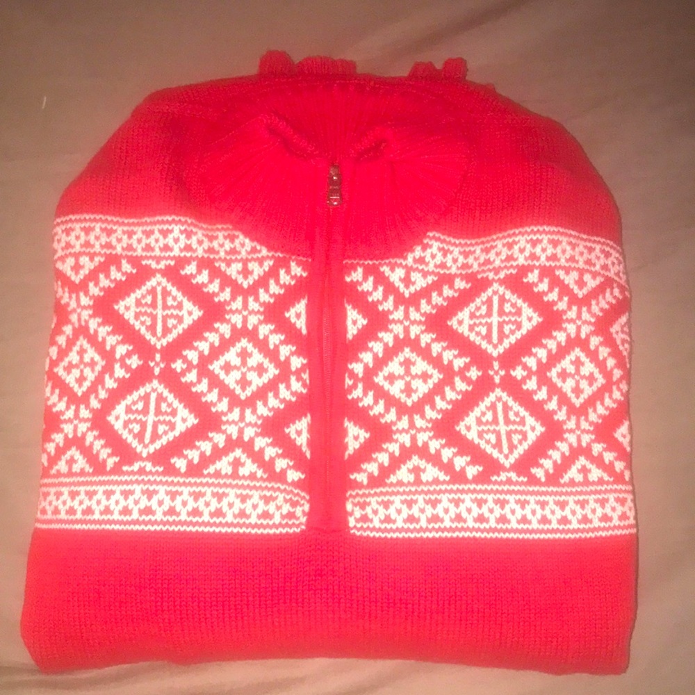 IZOD MENS XXL Red snowflake knit sweater